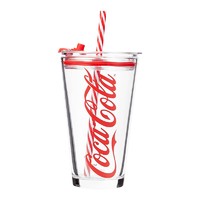 MINISO 名创优品 可口可乐联名掀盖吸管玻璃杯 500mL