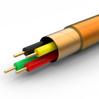 秋叶原（CHOSEAL）YF2673 香槟金带屏蔽数字宽频四芯电话线100米