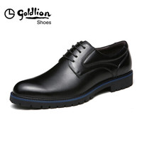 金利来（goldlion）男鞋 商务正装简约防滑耐磨舒适透气525730144ADA-黑色-42码