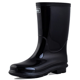 回力（Warrior）雨鞋男式高筒防水防滑雨鞋户外雨靴套鞋胶鞋 HXL838 黑色中筒 43