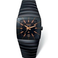 RADO 雷达 SINTRA系列 R13663162 男士机械手表 34mm 黑盘 黑色陶瓷表带 圆形