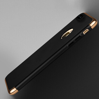 悦可（yueke）苹果8plus/7plus手机壳 iphone8plus/7plus保护套磨砂 创意三段式防摔硬壳全包-黑色-5.5英寸
