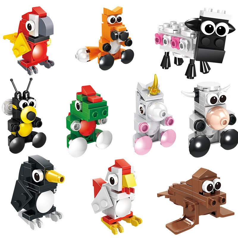 移动专享: abay 动物小积木整套十盒338颗粒