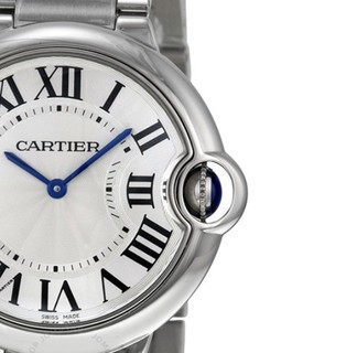 Cartier 卡地亚 BALLON BLEU DE CARTIER腕表系列 W69011Z4 中性石英手表 36.6mm 白盘 银色不锈钢带 圆形