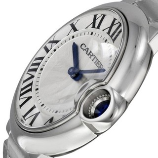 Cartier 卡地亚 BALLON BLEU DE CARTIER腕表系列 W69011Z4 中性石英手表 36.6mm 白盘 银色不锈钢带 圆形