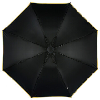 天堂伞 全遮光（UPF50+）黑丝亮胶三折太阳伞晴雨伞31840E黄色