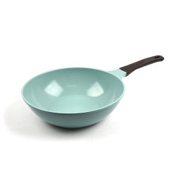 韩国queenartjadeceramic陶瓷涂层不粘炒锅30cm燃气绿色