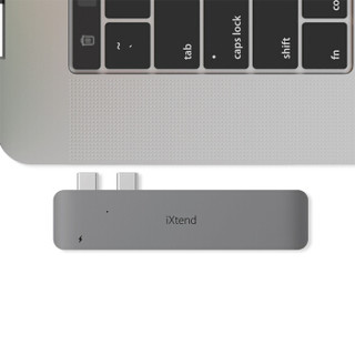 Gmobi Type-C 数据线 扩展坞 转换器 双头六口多功能HUB 集线器 苹果MacBook Pro超极本 太空灰 iXtend D2