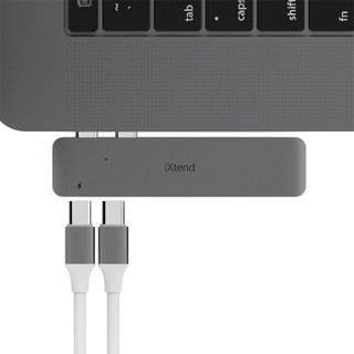 Gmobi Type-C 数据线 扩展坞 转换器 双头六口多功能HUB 集线器 苹果MacBook Pro超极本 太空灰 iXtend D2