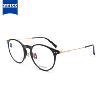 蔡司（ZEISS）纯钛男女全框眼镜架配镜近视光学镜架ZS-70005-F910 亮黑色