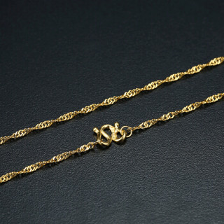 鑫万福 水波纹黄金项链足金锁骨经典链约2.72-2.74g 约40-42cm