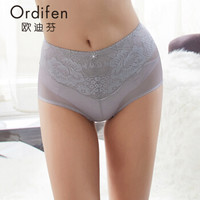 欧迪芬女士塑身内裤蕾丝新品女士三角蕾丝中腰提臀塑裤内裤XT6103 风悦灰 L