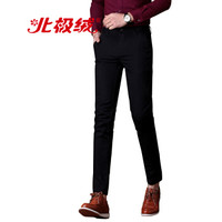 北极绒（Bejirong）休闲裤 薄款商务青年棉弹力修身直筒长裤 JF-1620 黑色 32