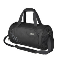 米熙mixi旅行包女休闲运动健身包男独立鞋位行李袋单肩手提圆通训练包 M5210-16英寸黑色