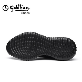 金利来（goldlion）男士休闲运动舒适透气男板鞋537820266APQ-黑色-40码