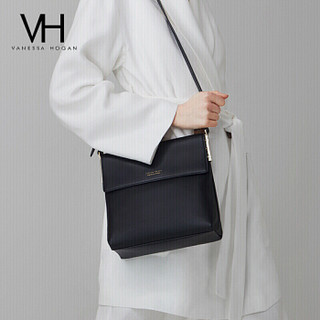 VH包包女包轻奢洋气质感单肩包大容量休闲包斜挎包 1904141BLA 黑色