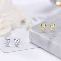 alivinee 阿莉维妮 ALWN-0093 s925银小兔子耳钉（配银耳塞）