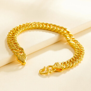 零兑金号 黄金手链男款 足金老板链龙男士足金999金链子 约14.73-14.