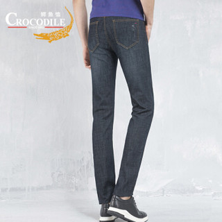鳄鱼恤（CROCODILE）男士韩版长裤青少年潮流纯色牛仔裤 98550008 黑色 40（三尺三）