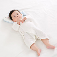 全棉时代婴儿蓝白格小鱼纱布定型枕34x21cm,1件/袋