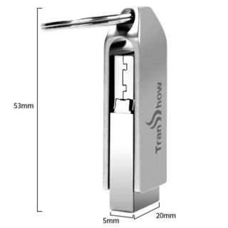 权尚（Transshow）32GB USB3.0 U盘 U9 银色 金属迷你型 商务车载 坚固耐用