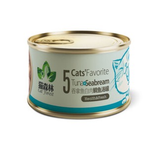 猫森林 泰国进口猫罐头宠物猫零食成幼猫湿粮猫咪零食白肉汤罐  吞拿鱼+鲷鱼系列85g