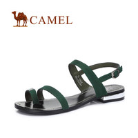 骆驼（CAMEL） 女士 水钻方根摩登百搭凉鞋 A82027622 绿色 38