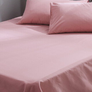 瑞卡丝 磨毛床单纯色双人床单单件 适用1.5/1.8米床 藕粉 230*250cm
