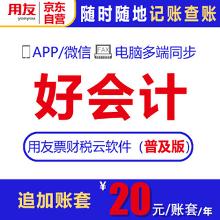 用友软件 好会计财务软件普及版追加1账套/年  畅捷通用友T3网页版 记账宝易代账云会计ERP软件