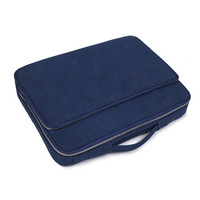 百变猫（baibianmao）手提电脑包苹果笔记本内胆包保护套磨砂PU公文包唯品系列15.6英寸深蓝