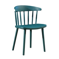 百思宜 北欧风格温莎椅靠背家用餐椅时尚简约咖啡厅座椅洽谈办公椅 深蓝色