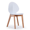 百思宜 时尚简约设计师坐垫椅子实木塑料靠背椅 欧式餐椅休闲创意咖啡椅 白色