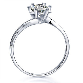 喜钻 18K金求订结婚钻石戒指女款钻戒扭臂雪花款 40分SI/DE 15号