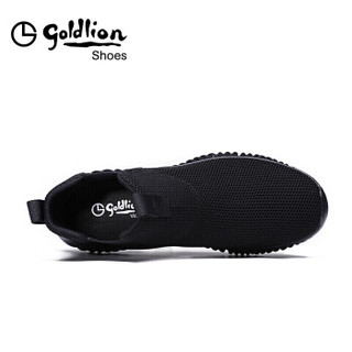 金利来（goldlion）休闲男鞋运动轻便舒适537830281APR-黑色-38码