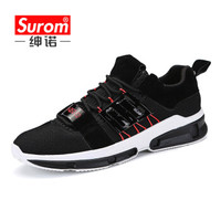 绅诺（SUROM）韩版时尚网面运动休闲鞋男 SN-XK1807 黑色 44