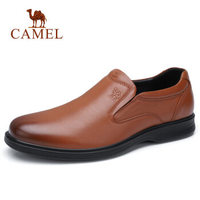 骆驼（CAMEL） 牛皮舒适套脚商务休闲皮鞋 A832247450 黄棕 42