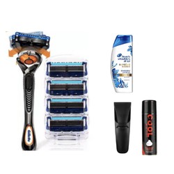 Gillette 吉列 锋隐致顺 剃须刀套装1刀架+5刀头+（赠 须泡230g+旅行收纳刀架盒+海飞丝洗发露）