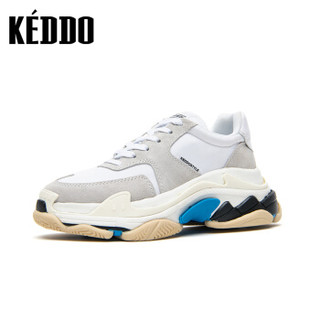 KEDDO平底休闲时尚系带运动老爹鞋CN009KD117/01KD 白色 35