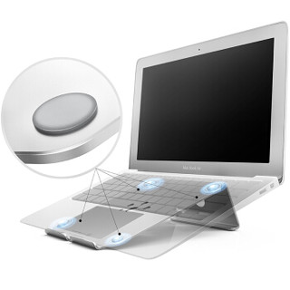 蓝盛（lention）笔记本支架散热器 苹果Macbook小米联想华硕戴尔11-15英寸电脑桌支架简洁办公铝合金 银色