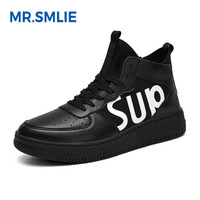 微笑先生（MR SMILE）韩版时尚休闲运动百搭高邦嘻哈潮流男鞋黑色41