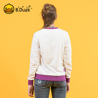 小黄鸭（B.Duck）春夏女装圆领套头卫衣灵动卡通图案活力 3821W556 白色 XS