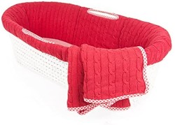 Tadpoles 針織摩西籃和床上用品 紅色