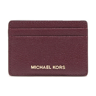 迈克·科尔斯 MICHAEL KORS MK卡包 女士MONEY PIECES系列牛皮卡包卡夹棕红色 32F7GF6D0L OXBLOOD