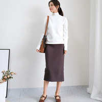 Halo Queen2018秋季新款保暖百搭休闲立领韩版针织衫A2718801 白色 均码