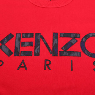 高田贤三 KENZO 男士棉质圆领卫衣运动衫中红色LOGO图案 F86 5SW000 4MD 21 M码