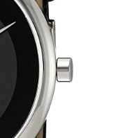 MOVADO 摩凡陀 博物馆系列 0606502 男士石英手表 40mm 黑盘 黑色皮革表带 圆形