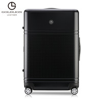 金利来(Goldlion)拉杆箱静音万向轮男士女士大容量旅行箱密码锁行李箱 24英寸黑色 ML8574004-2291