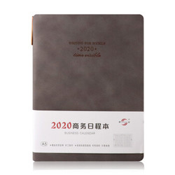 申士 SHEN SHI 2020年日程本计划本 A5/25K 352页 工作效率手册商务记事本日历本笔记本子J02020-D25咖色 *5件
