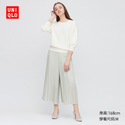 Uniqlo 优衣库uq 女士雪纺打褶裙裤多少钱 什么值得买