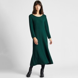 UNIQLO 优衣库 女装 418624 女士3D精纺美利奴圆领连衣裙